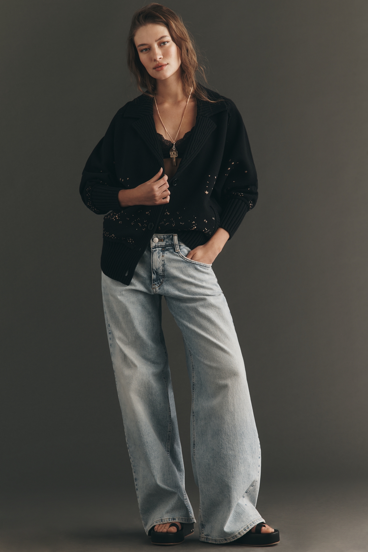 By Anthropologie Collared V-Neck Cardigan