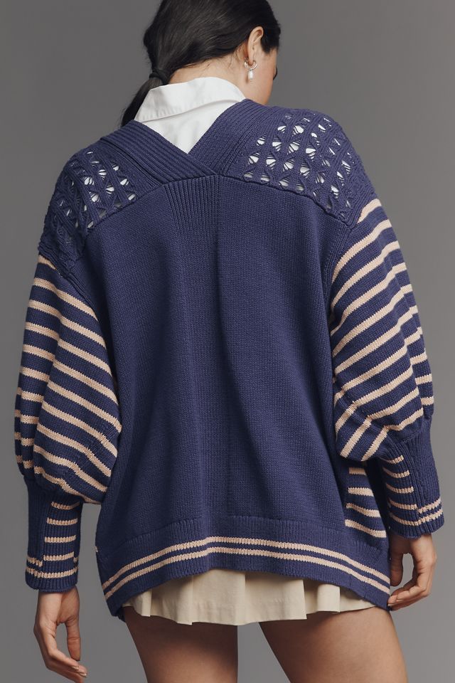 Maeve V-Neck Oversized Open-Front Cardigan Sweater #1