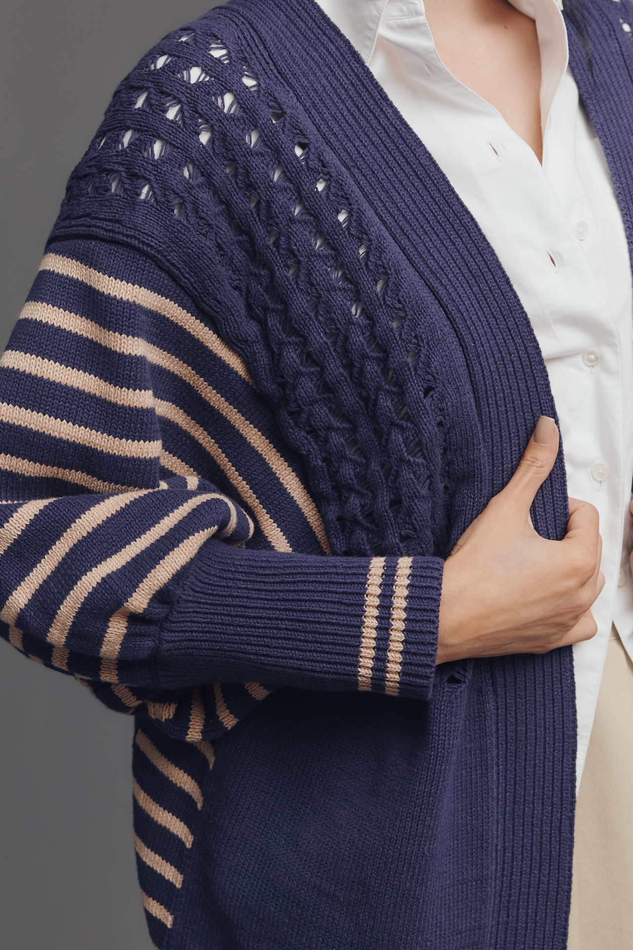 Maeve V-Neck Oversized Open-Front Cardigan Sweater