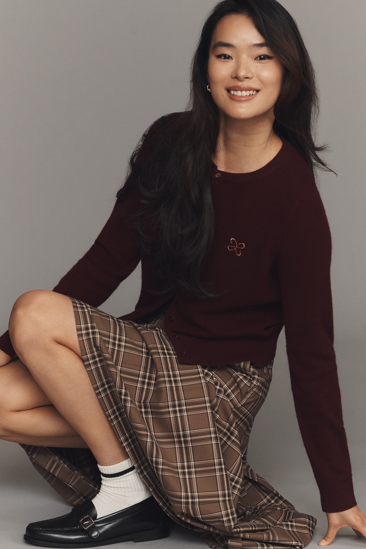 The Juliet Cashmere Cardigan Sweater: Logo Edition by Maeve