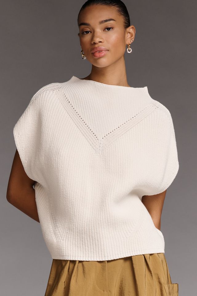 Enza Cotton Poncho Sweater Vest #2