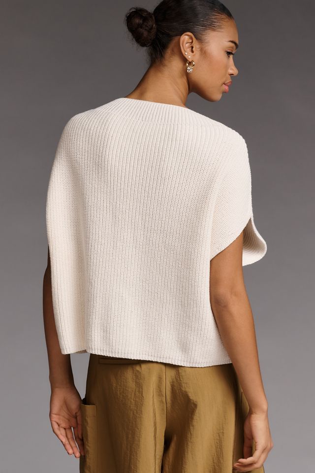Enza Cotton Poncho Sweater Vest #3