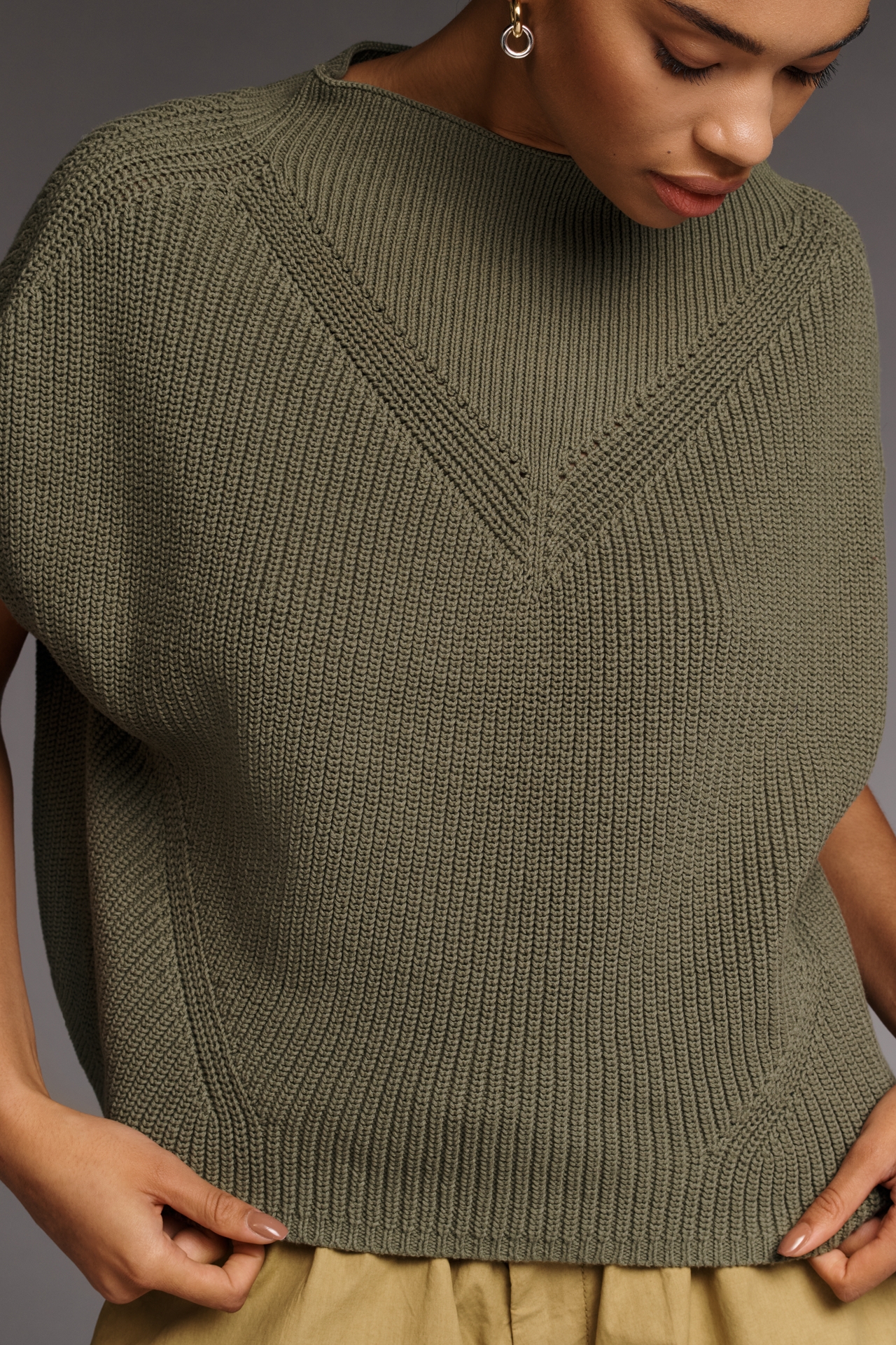 The Enza Cotton Poncho Sweater Vest