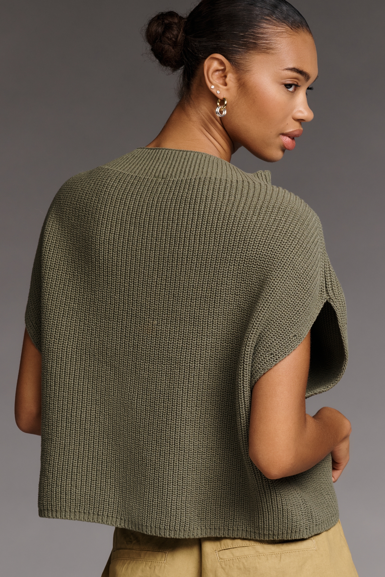 The Enza Cotton Poncho Sweater Vest