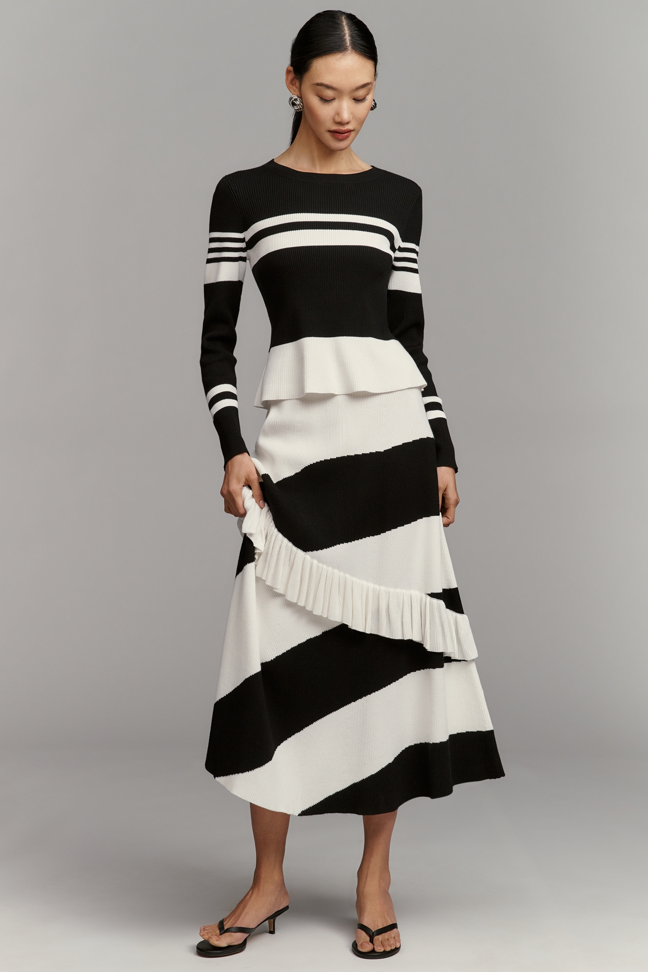 Maeve Striped Long-Sleeve Crew-Neck Sweater