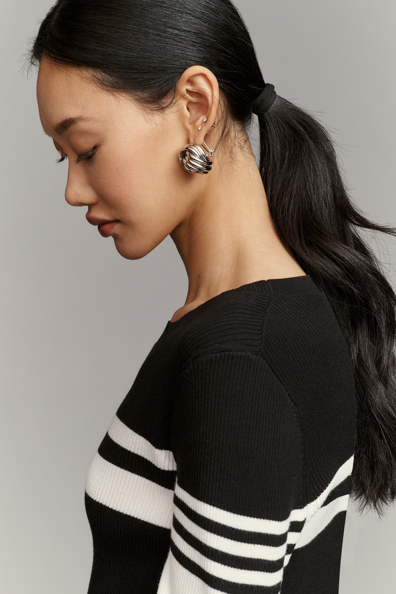 Maeve Striped Long-Sleeve Crew-Neck Sweater