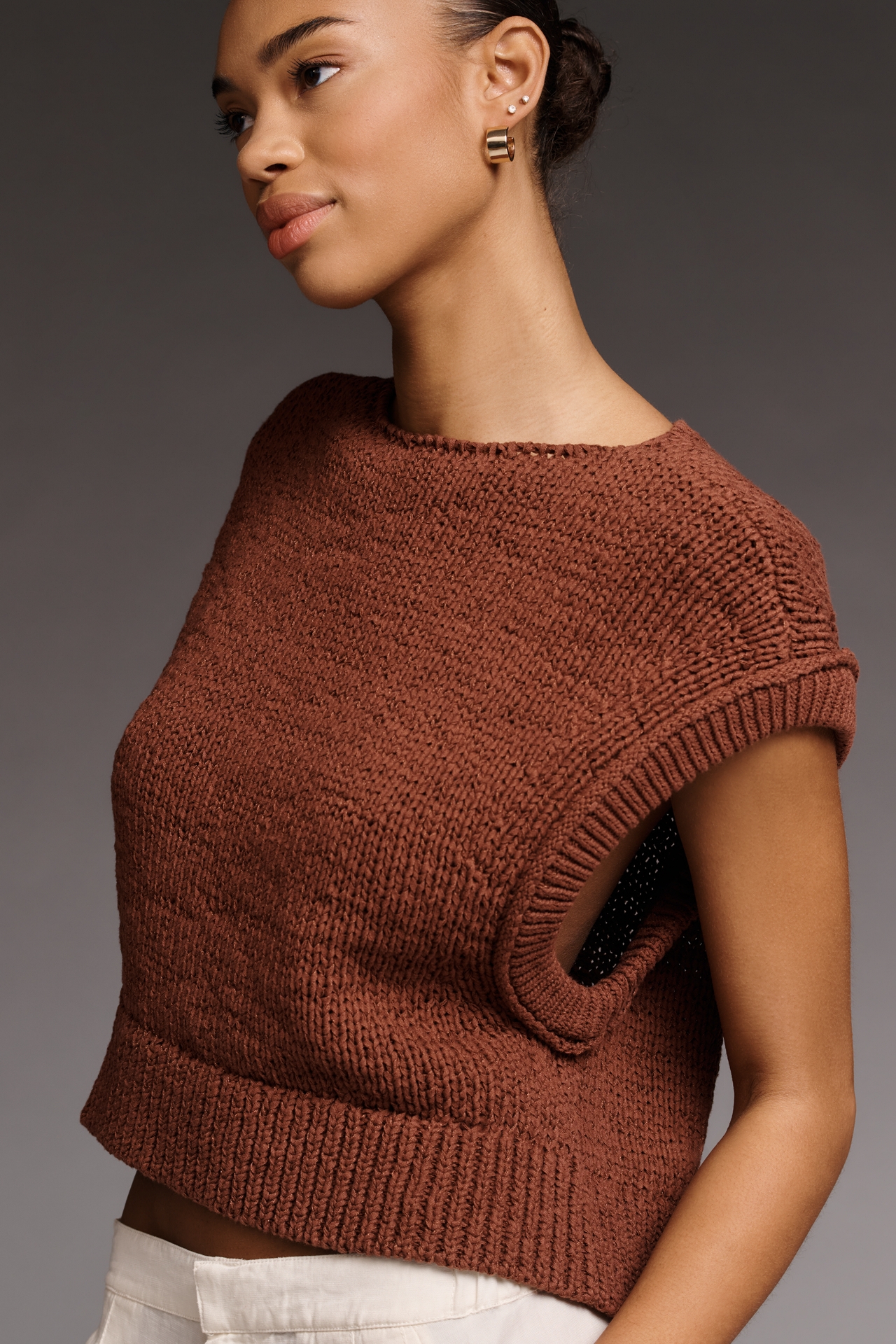 By Anthropologie Short-Sleeve Sweater