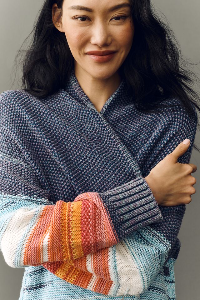 Pilcro Cotton Collared Graphic Duster Cardigan | Anthropologie