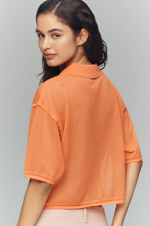 Maeve Short Sleeve Sheer Pullover #1