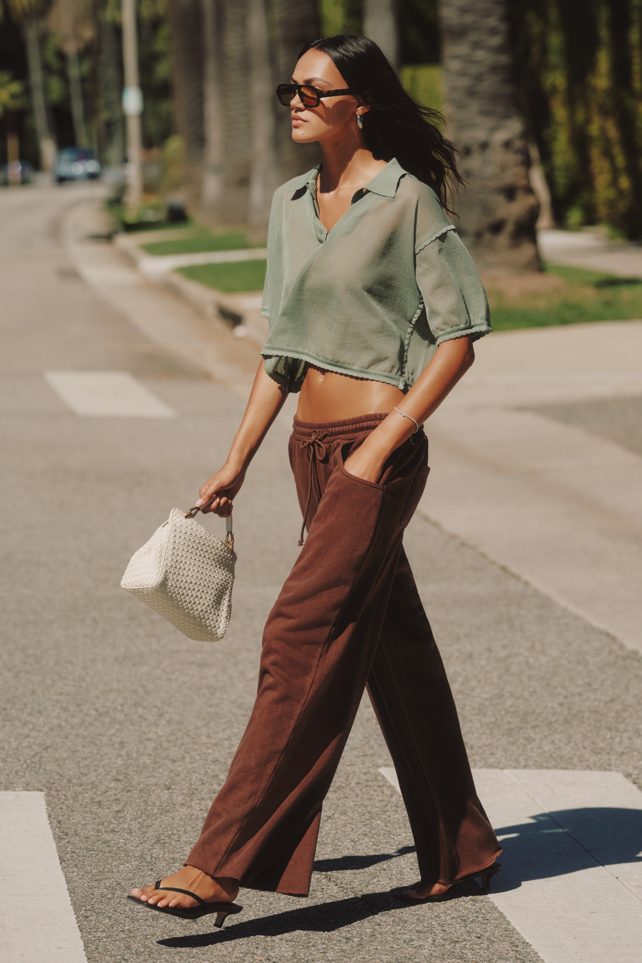 Maeve Short Sleeve Sheer Pullover