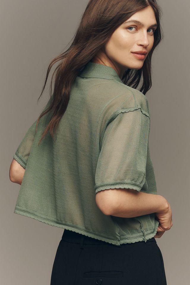 Maeve Short Sleeve Sheer Pullover #3