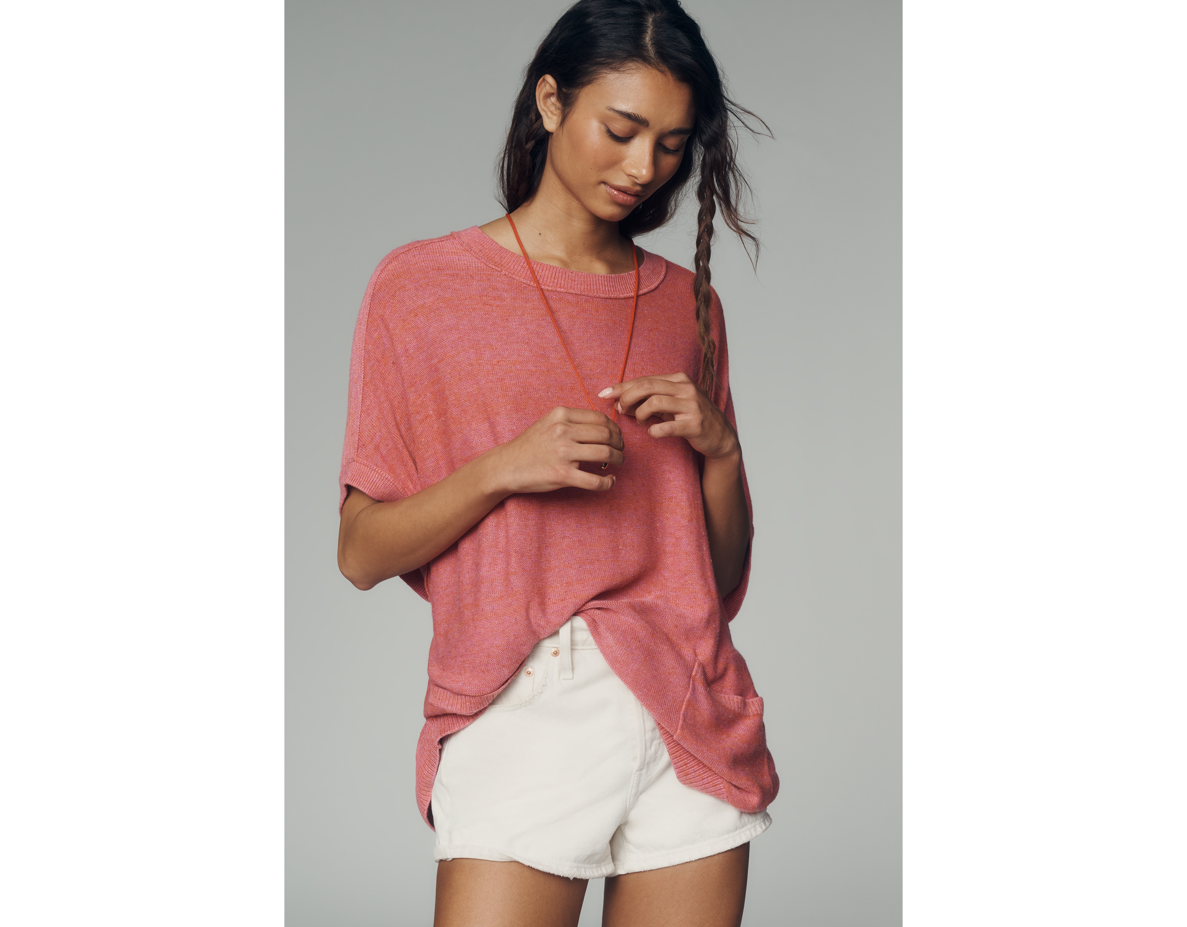 Pilcro Crew-Neck Oversized Sweater Tee