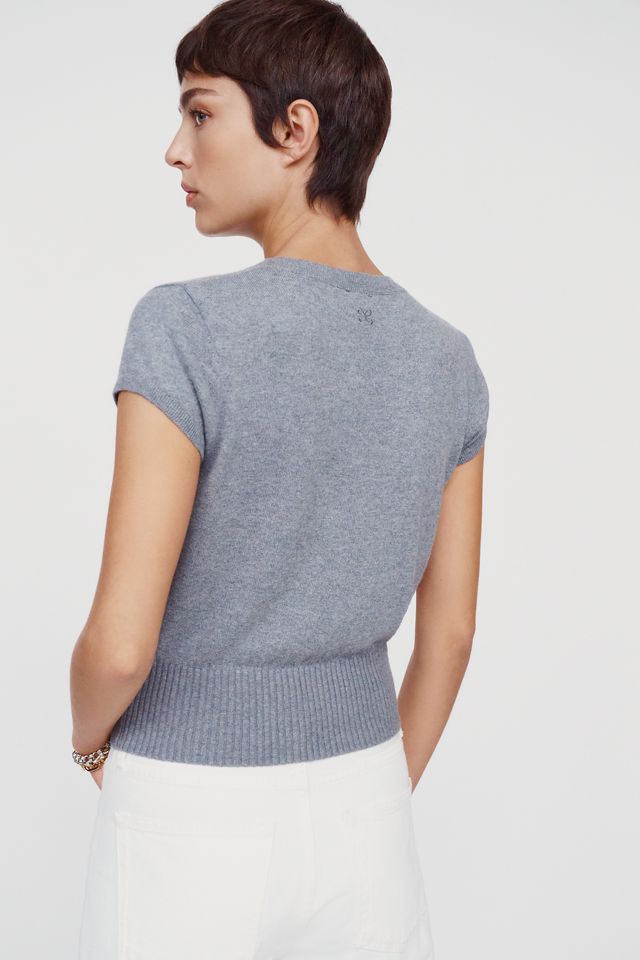 Maeve Coco Cashmere Cotton Short Sleeve Cardigan #3