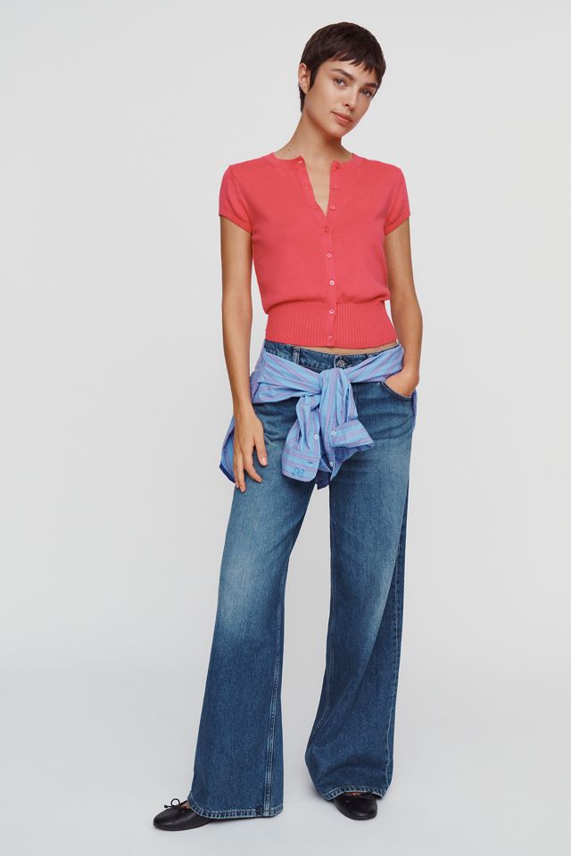Maeve Coco Cashmere Cotton Short Sleeve Cardigan #2