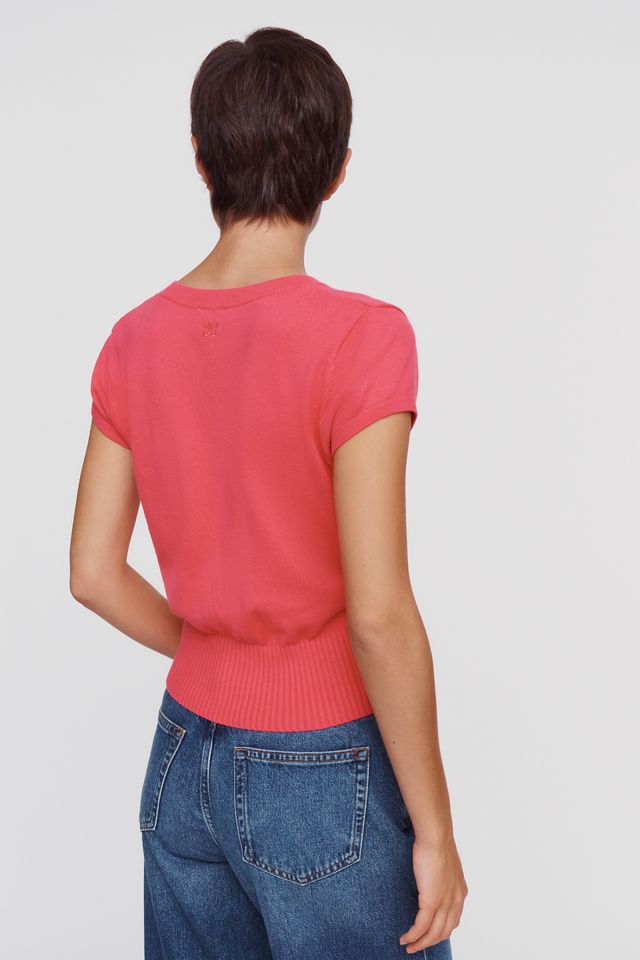 Maeve Coco Cashmere Cotton Short Sleeve Cardigan #3