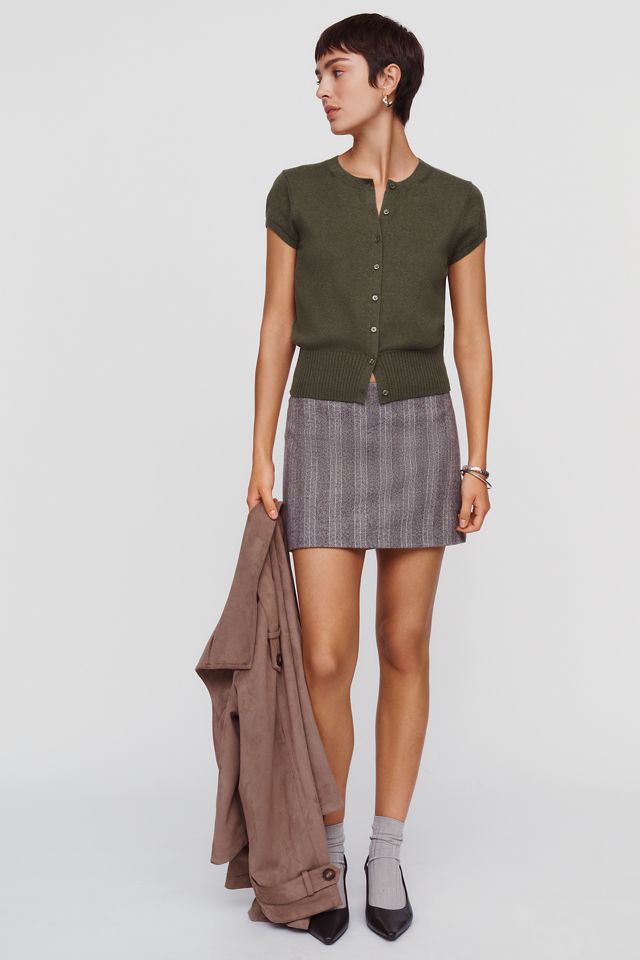 Maeve Coco Cashmere Cotton Short Sleeve Cardigan #1