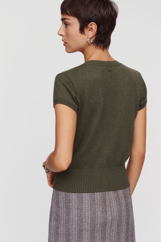 Maeve Coco Cashmere Cotton Short Sleeve Cardigan #3