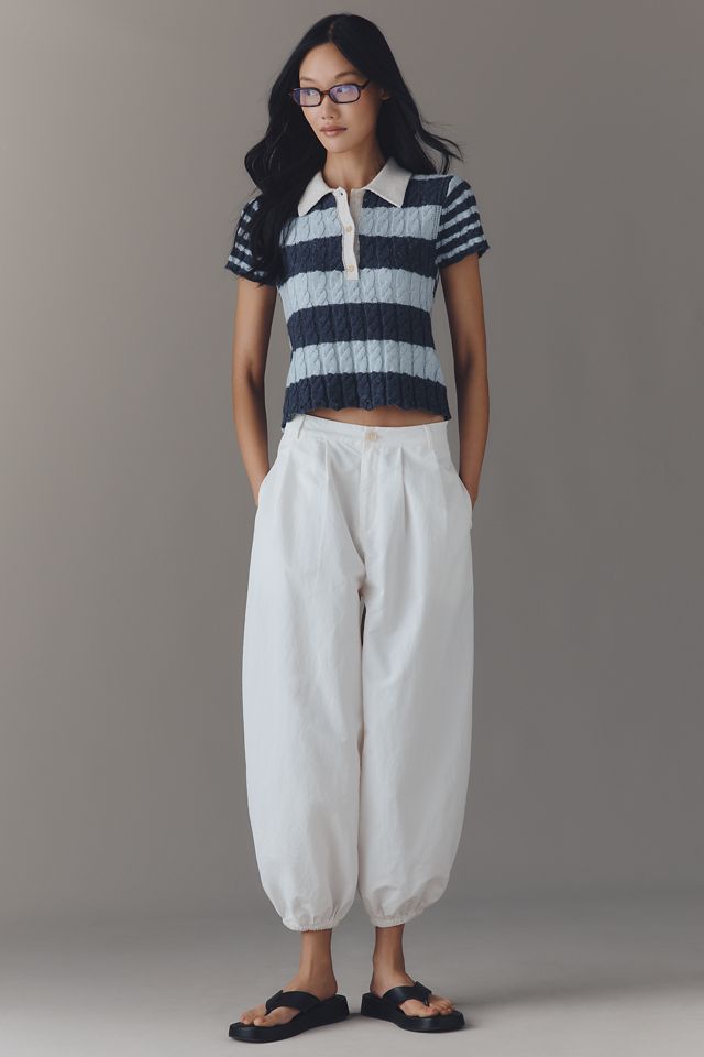 Pilcro Cotton Wool Blend Cable-Knit Polo Sweater #2