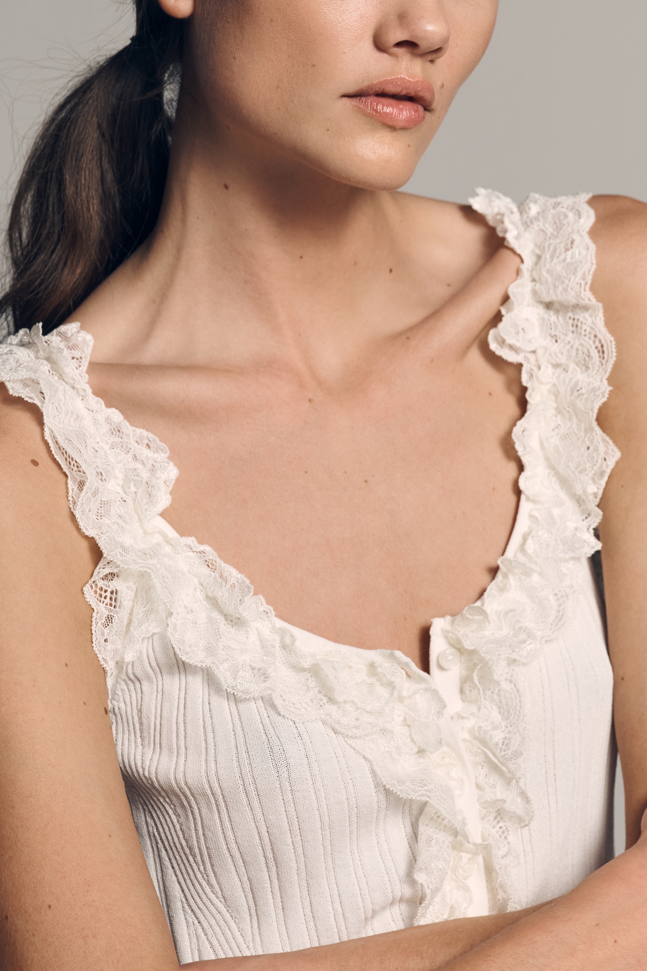 By Anthropologie Ruffle Knit Tank