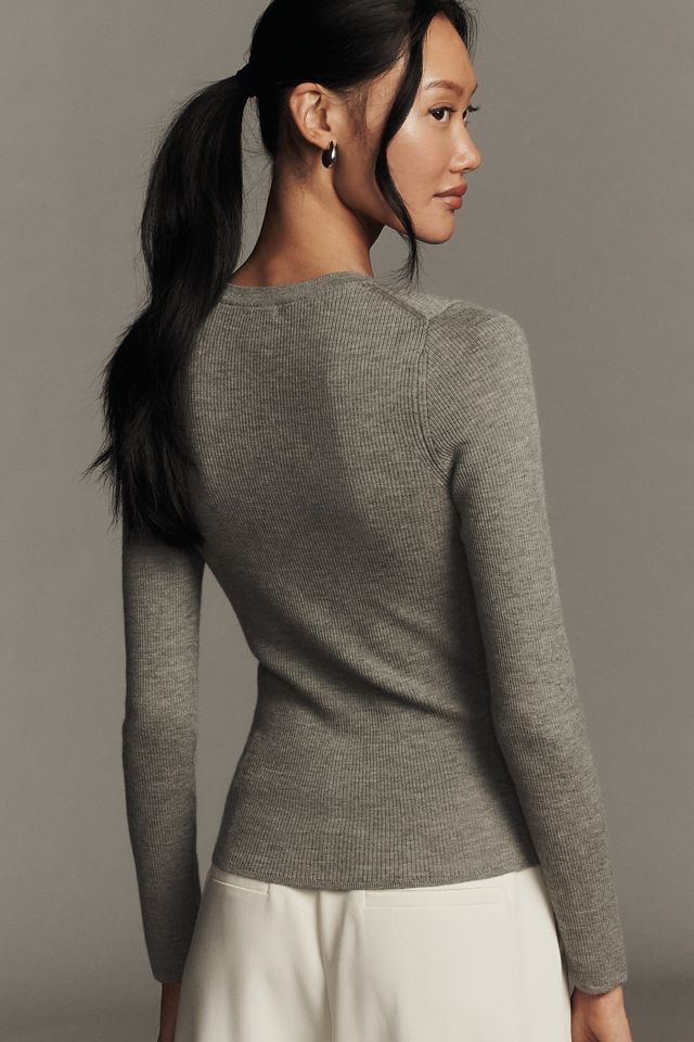 Maeve Markie Fine-Gauge Cashmere Long Sleeve Sweater #3