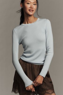 Maeve Markie Fine-Gauge Cashmere Long Sleeve Sweater