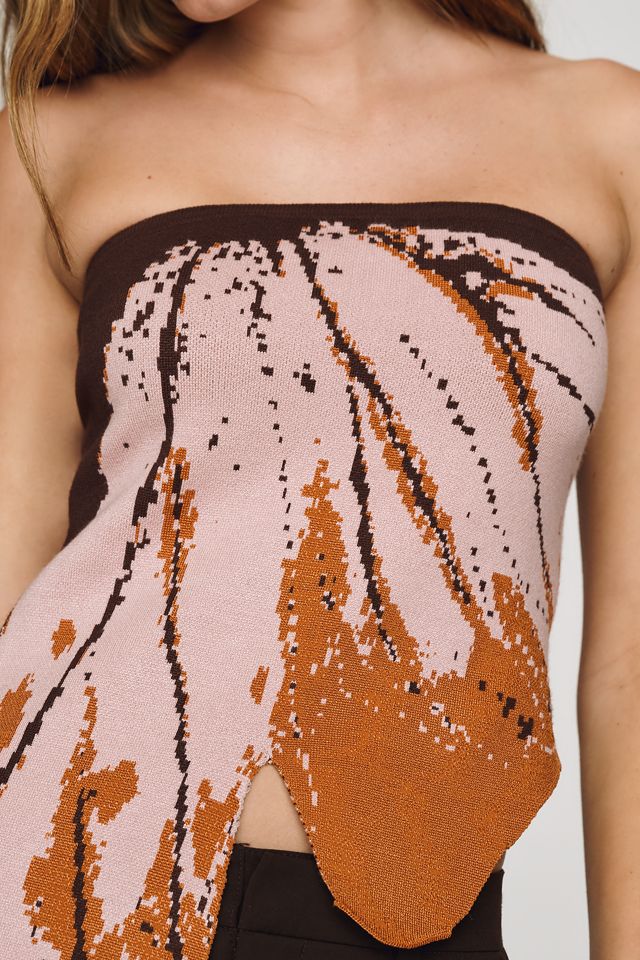 By Anthropologie Butterfly Wing Graphic Tube Top #2