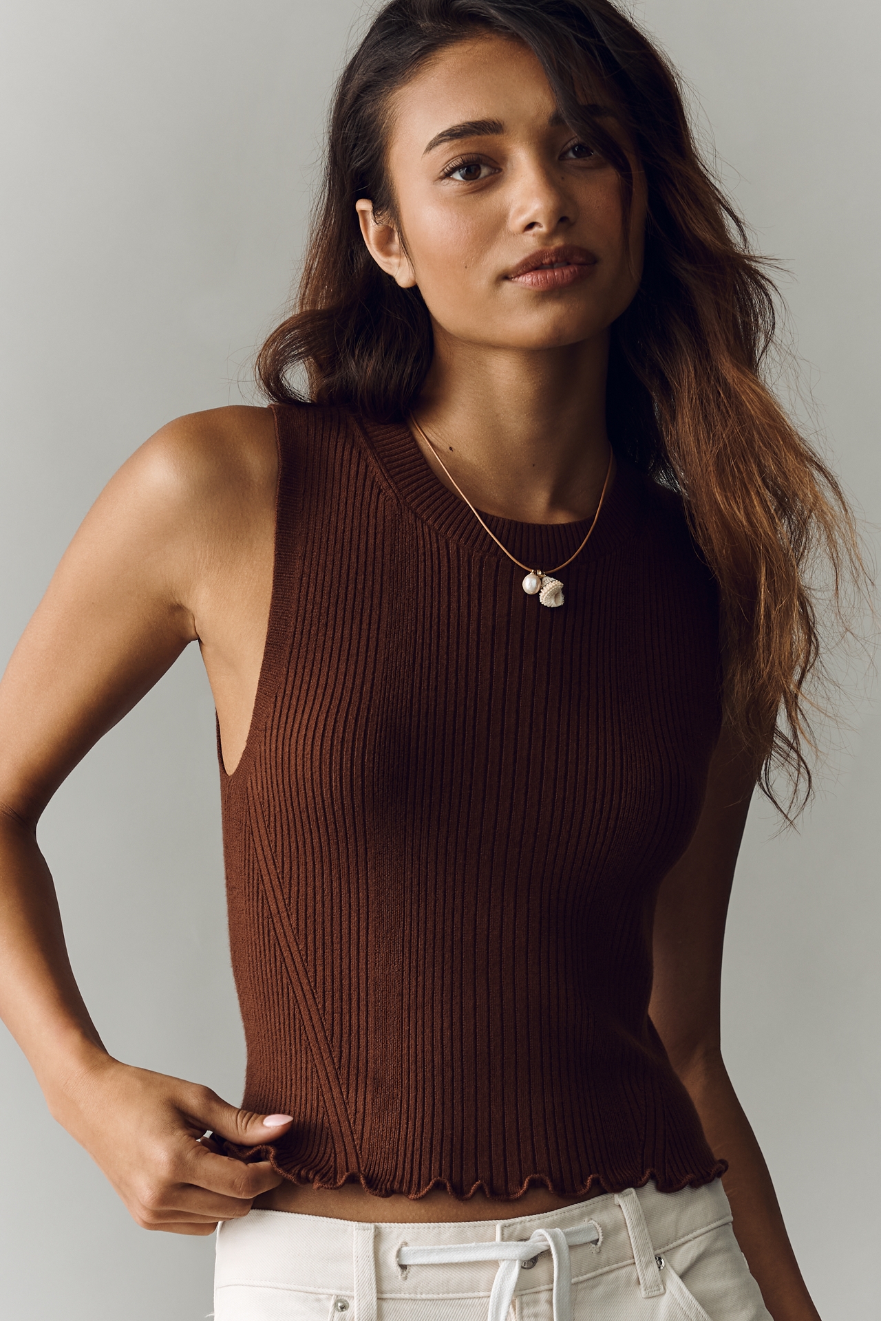 By Anthropologie Ribbed Knit Tank