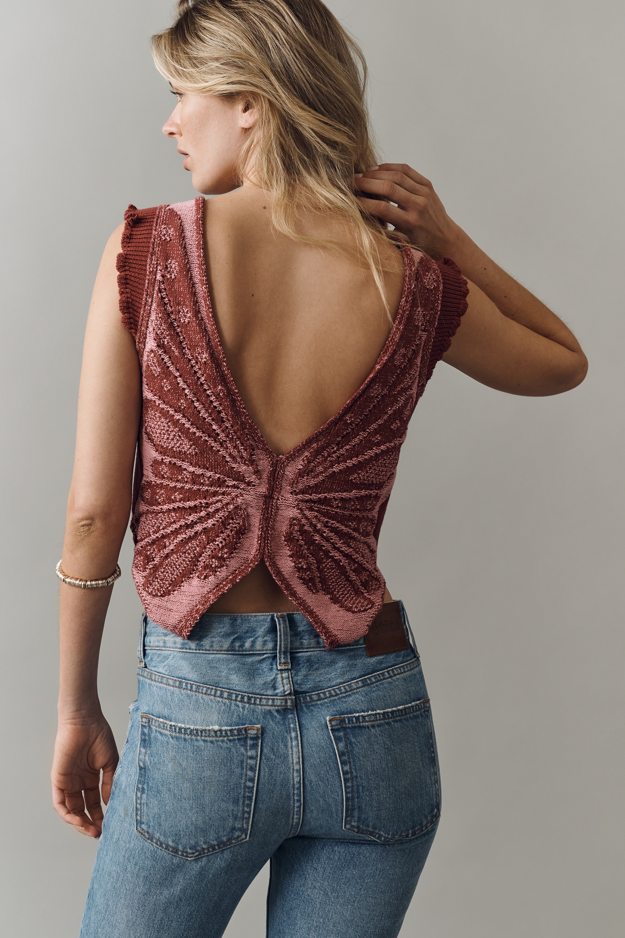 By Anthropologie Butterfly Sweater Tank