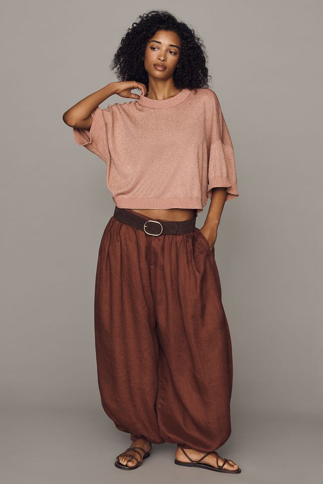 By Anthropologie Lurex Short-Sleeve Sweater #2