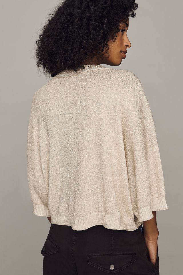 By Anthropologie Lurex Short-Sleeve Sweater #1