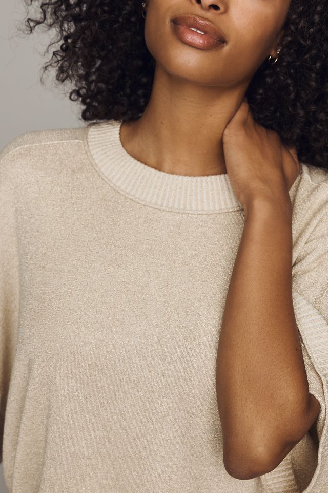 By Anthropologie Lurex Short-Sleeve Sweater #3