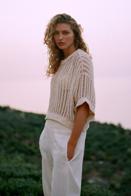 Goldie Corded Mesh Crew-Neck Jumper