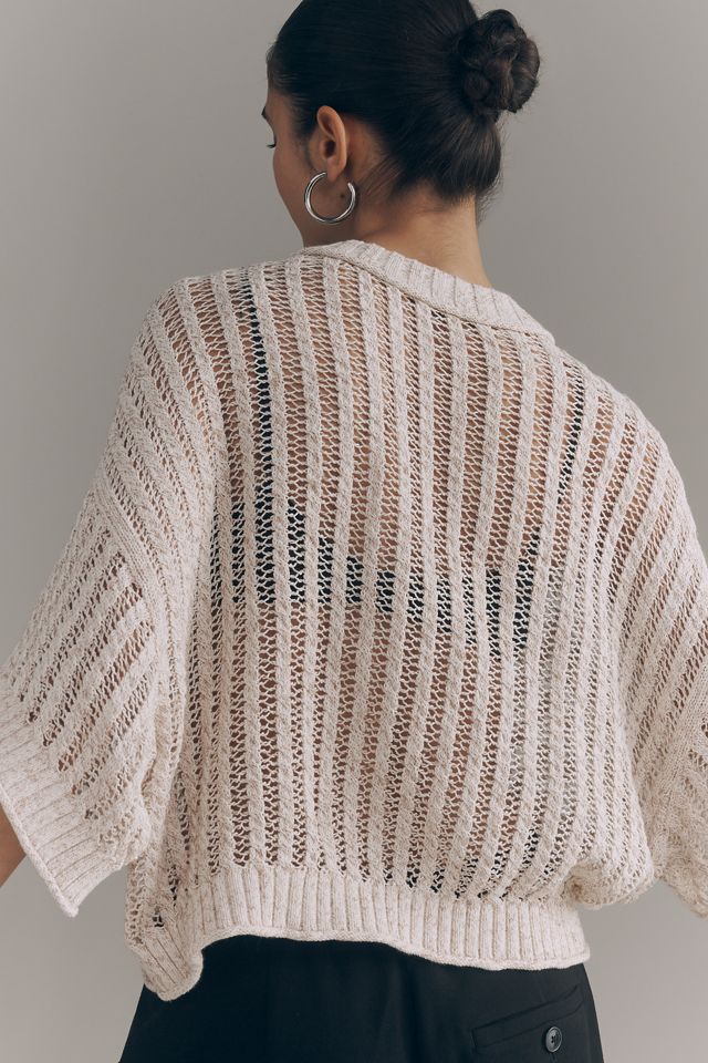 Goldie Corded Mesh Crew-Neck Jumper #2