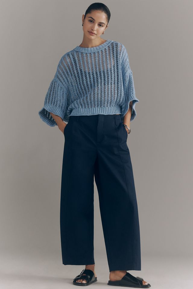 Goldie Corded Mesh Crew-Neck Sweater | Anthropologie