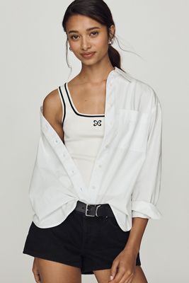 Maeve Strick-Tanktop mit eckigem Ausschnitt und Logo