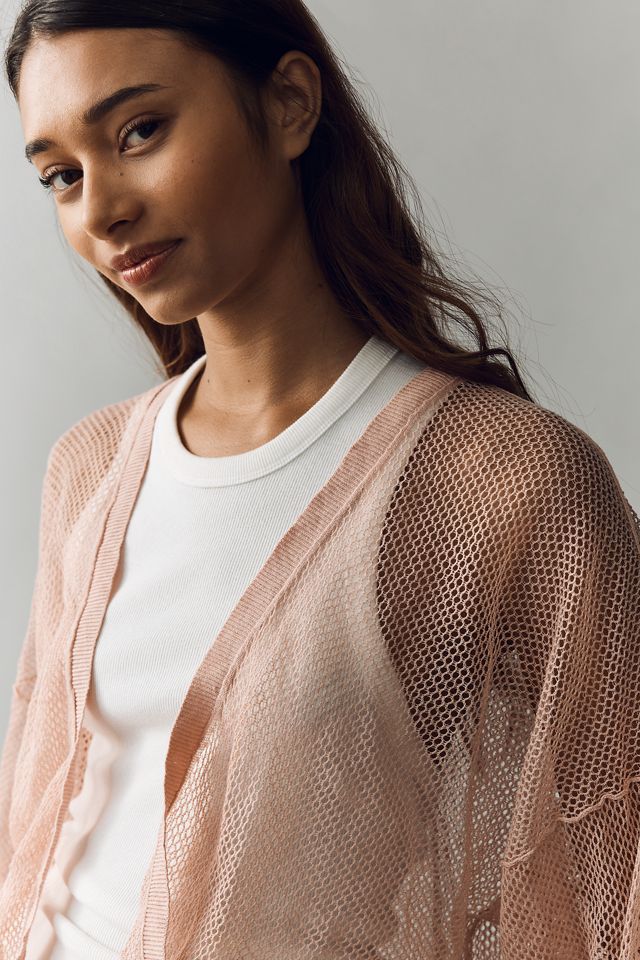 Pilcro Sheer Mesh Cardigan | Anthropologie
