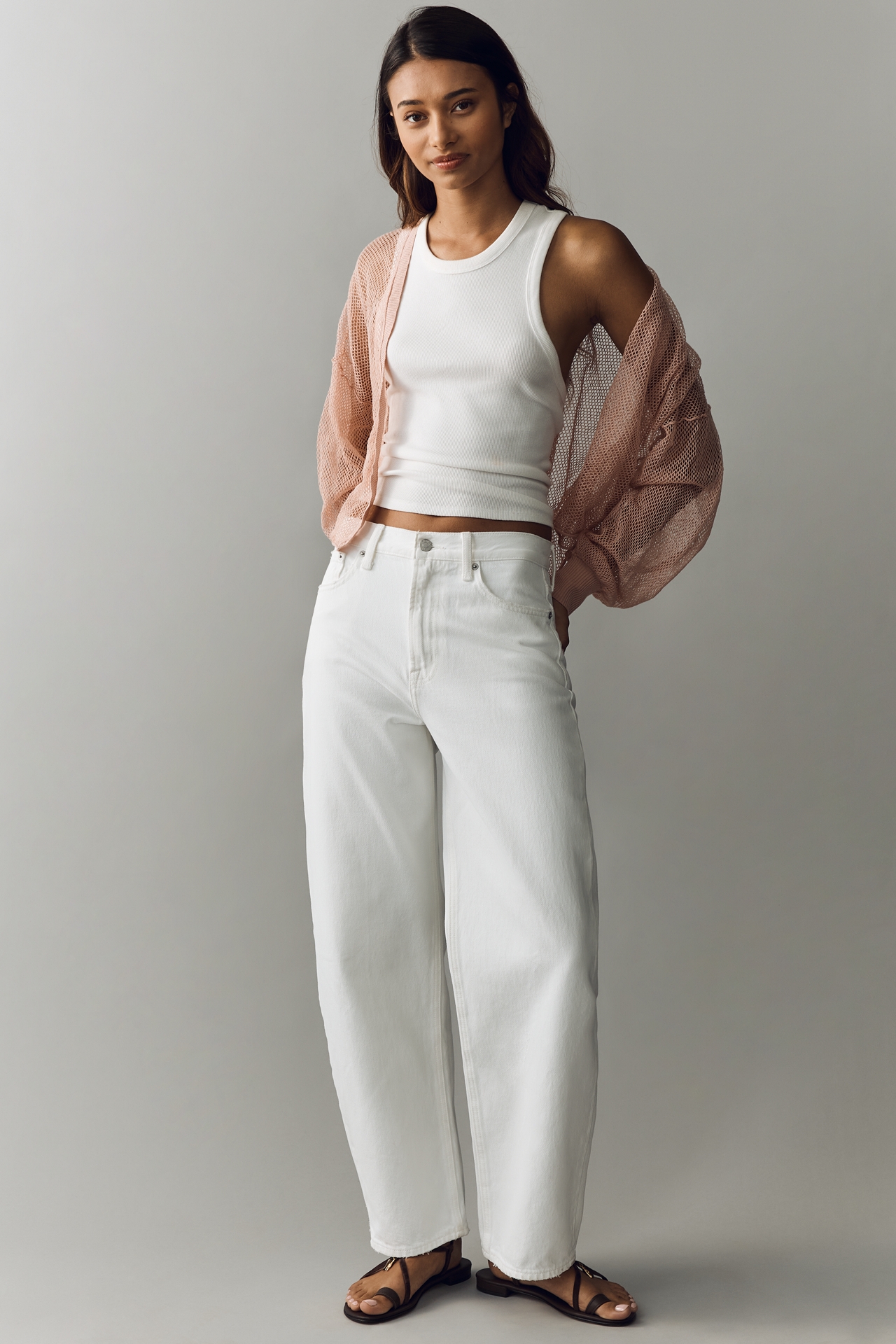 Pilcro Sheer Mesh Cardigan