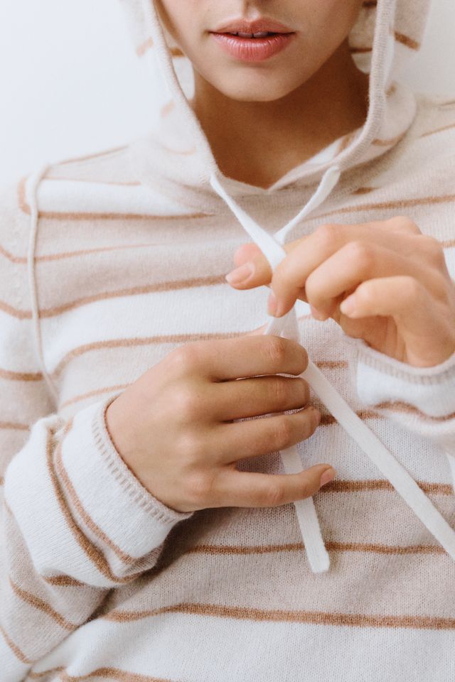 Pilcro 100% Cashmere Cropped Hoodie #4