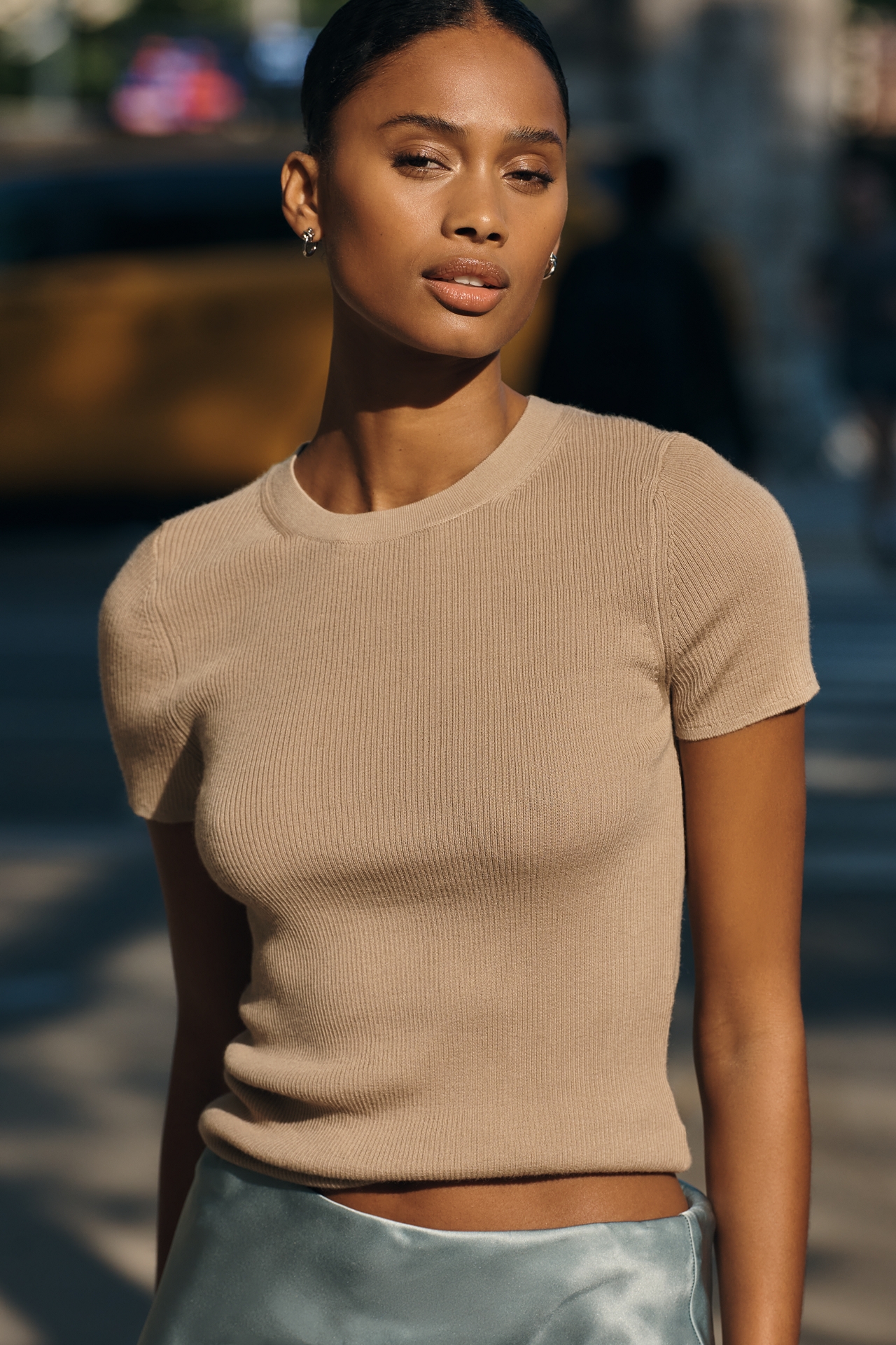 Maeve Short-Sleeve Cashmere Sweater