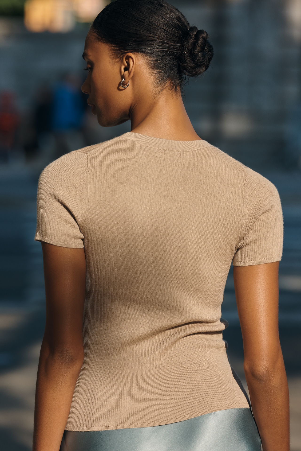 Maeve Short-Sleeve Cashmere Sweater