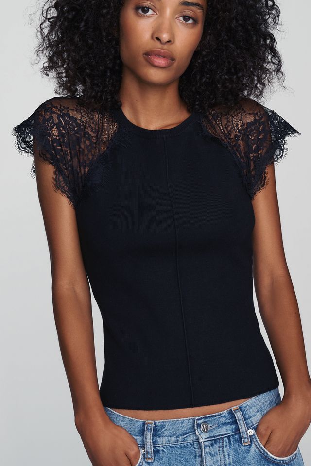 By Anthropologie Lace Open-Back Sweater #3