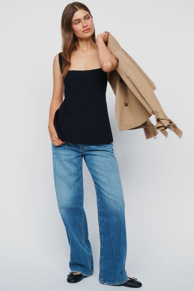 Maeve Square Neck Peplum Sweater Tank #2