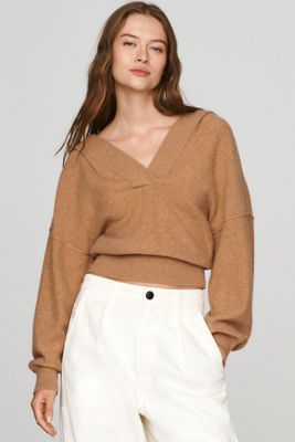 Pilcro 100% Cashmere Deep-V Sweater