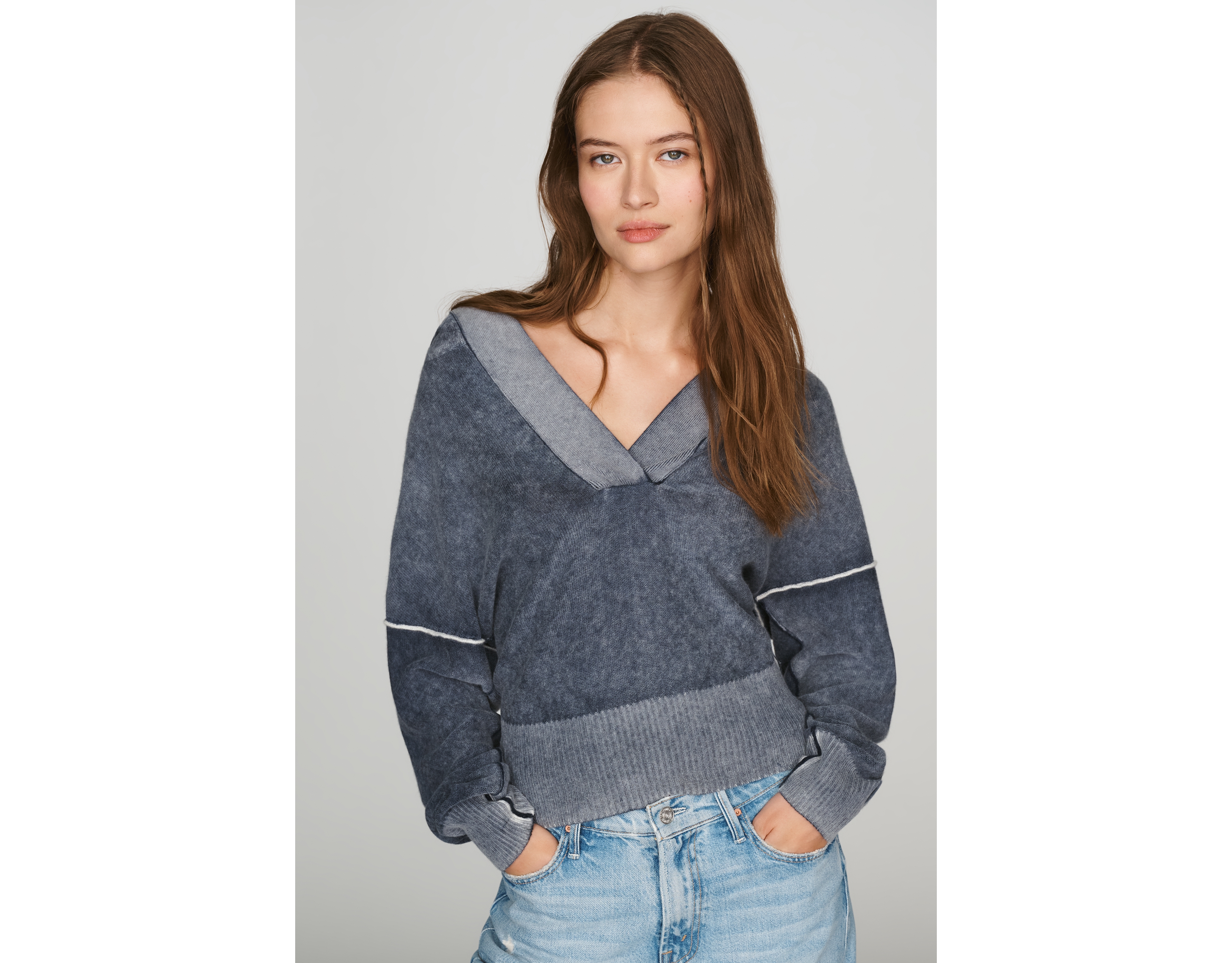 Pilcro 100% Cashmere V-Neck Sweater