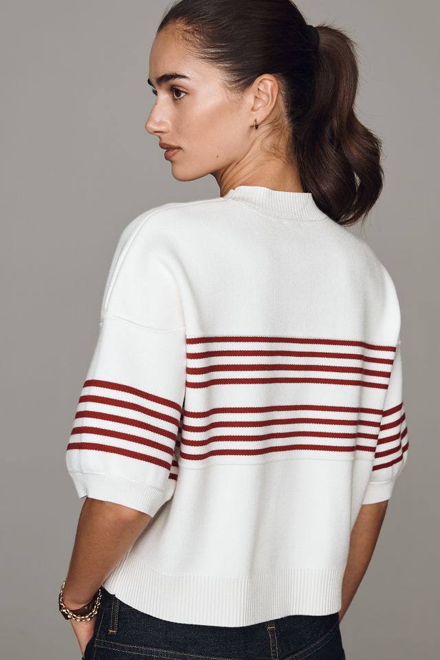 Maeve Puff-Sleeve Knit Pullover #1