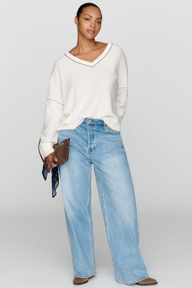 Pilcro 100% Cashmere V-Neck Sweater #8