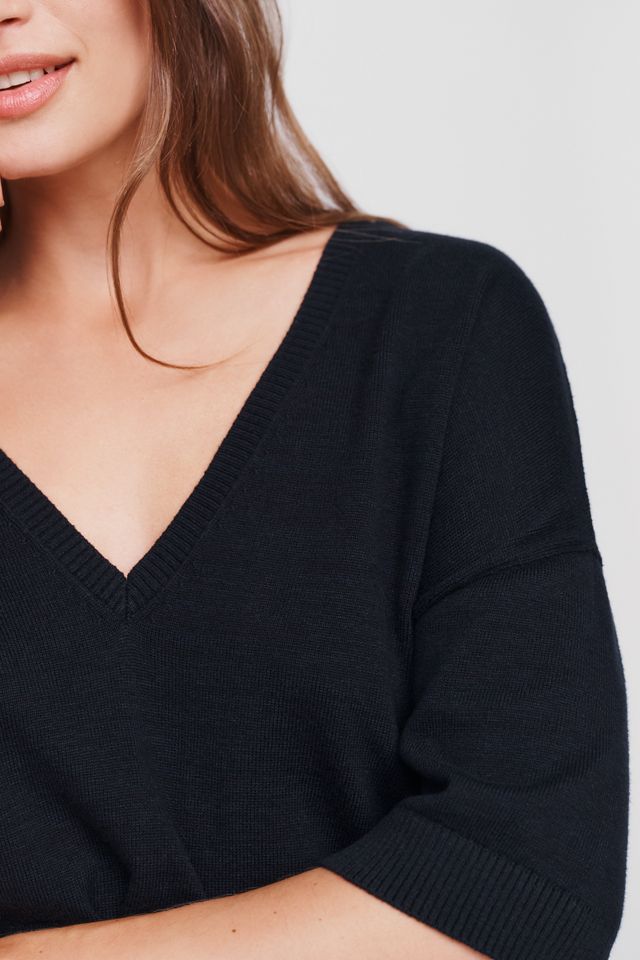 Maeve Cotton Merino Plunge V-Neck Sweater #2