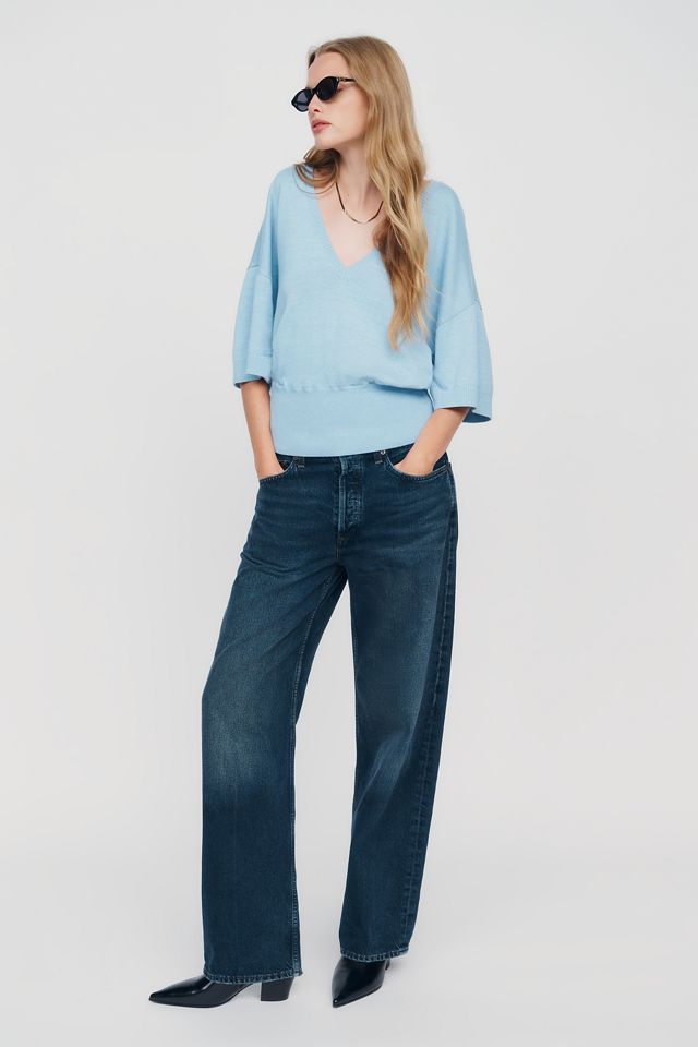 Maeve Cotton Merino Plunge V-Neck Sweater #1