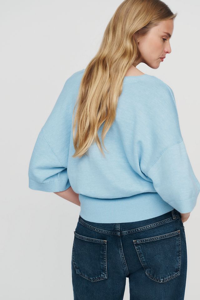 Maeve Cotton Merino Plunge V-Neck Sweater #3