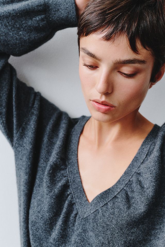 Maeve 100% Cashmere Plunge V-Neck Sweater #1